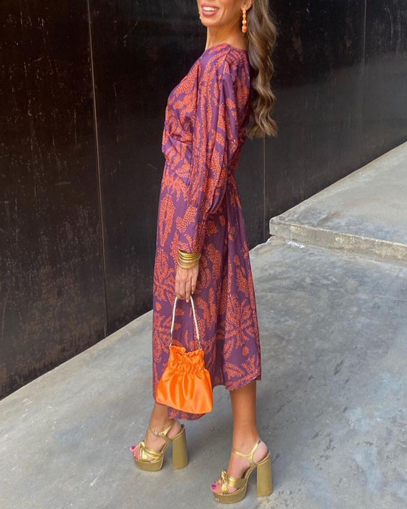 ANA - VESTIDO CON ESTAMPADO SATINADO