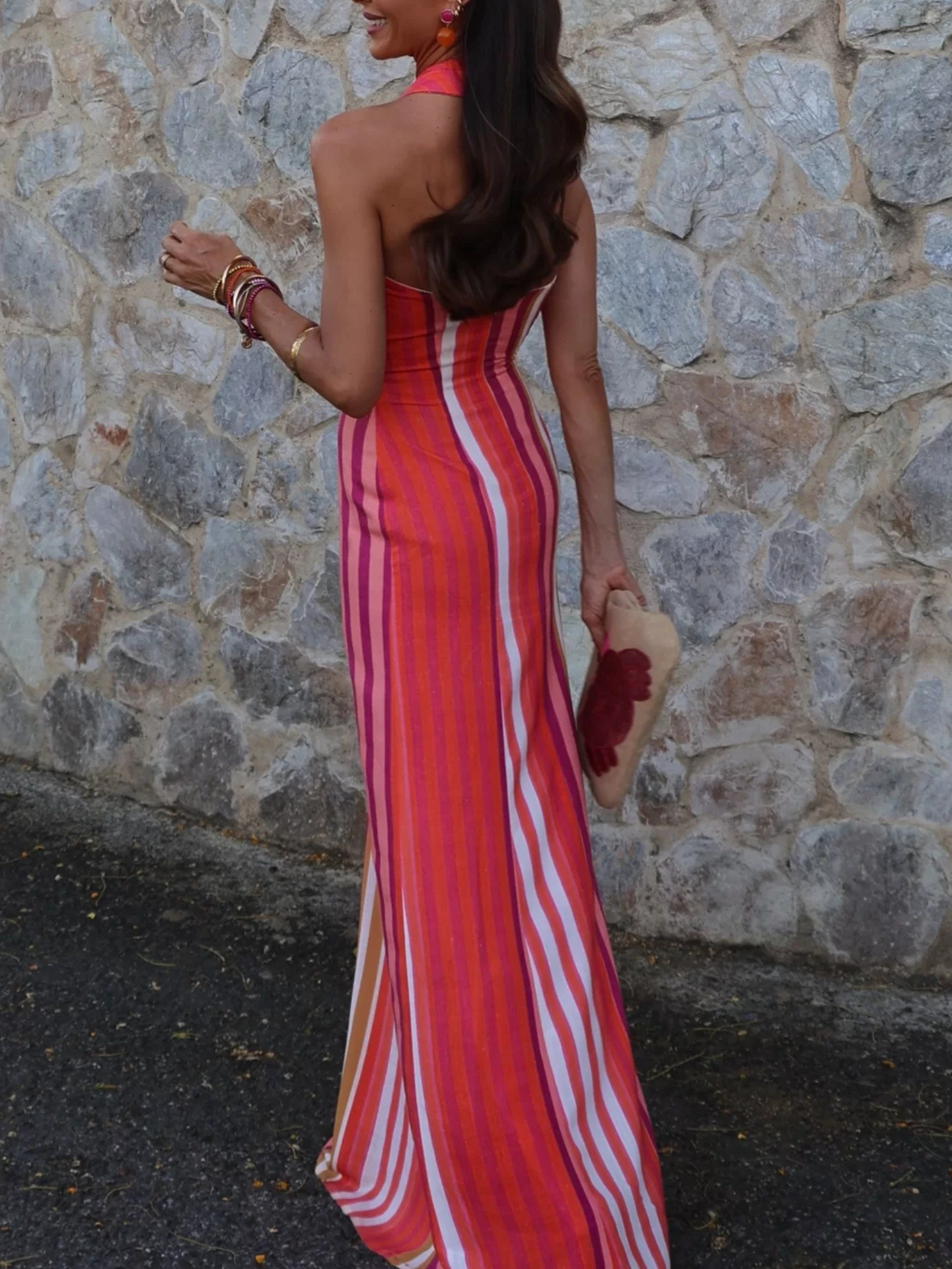 IRIS - VESTIDO LINO CON CUELLO HALTER