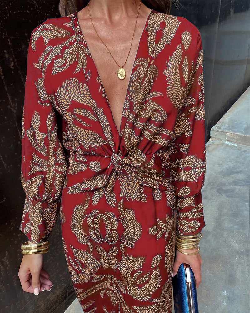 ANA - VESTIDO CON ESTAMPADO SATINADO