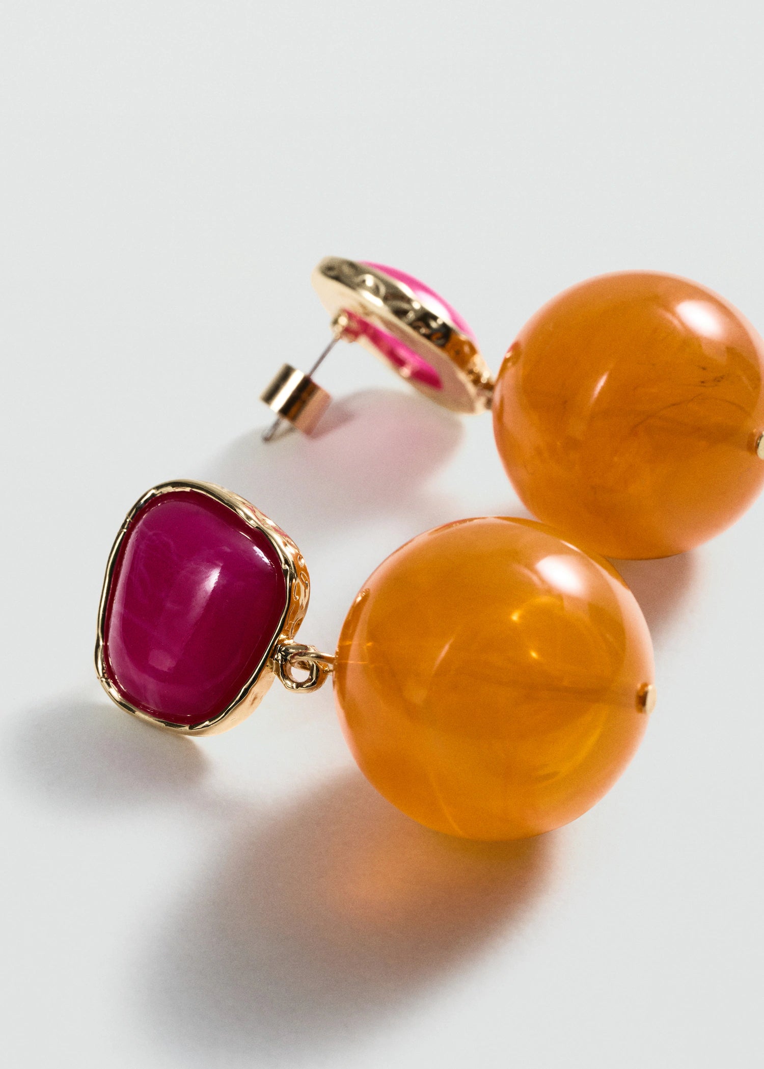 PENDIENTES IRIS - BICOLOR FUCSIA/NARANJA
