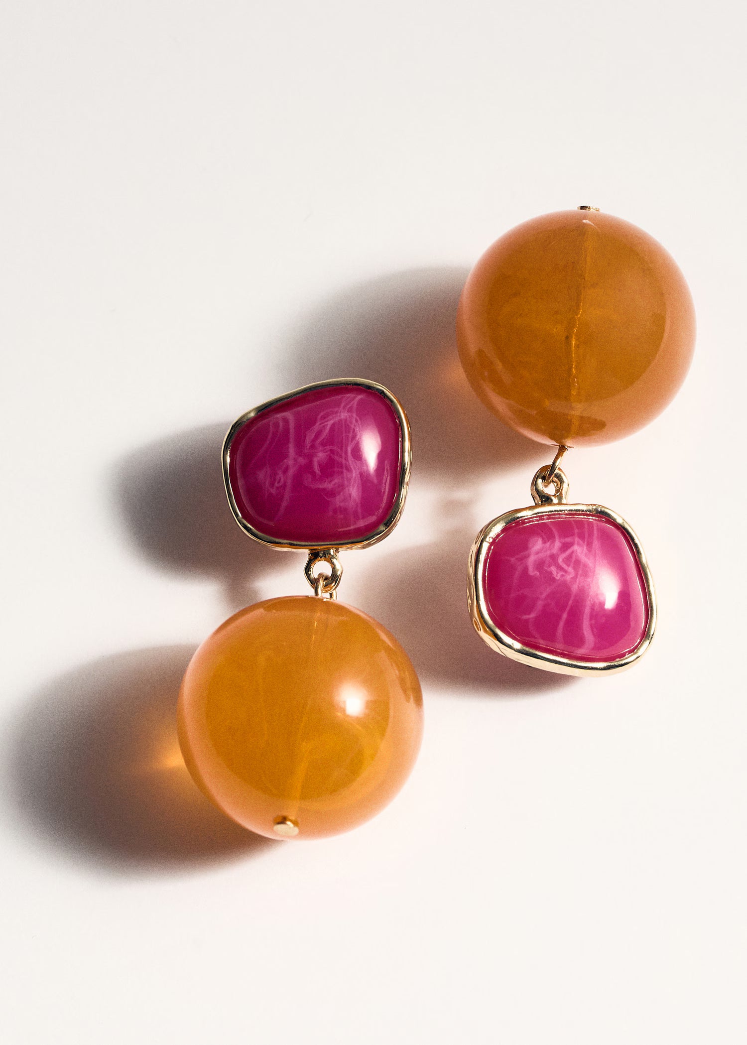 PENDIENTES IRIS - BICOLOR FUCSIA/NARANJA