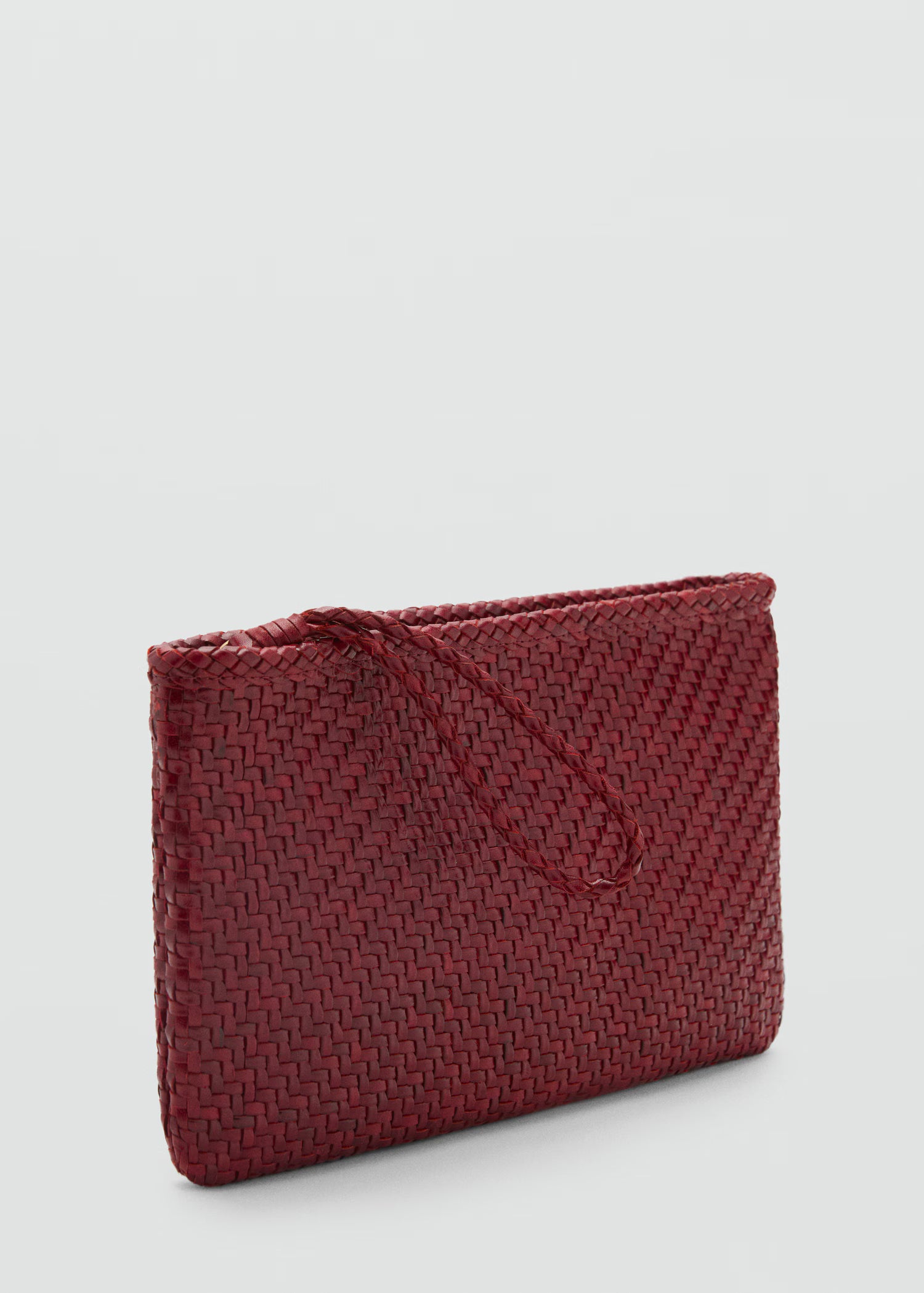 CLUTCH TRIANA - CUERO TRENZADO BURDEOS