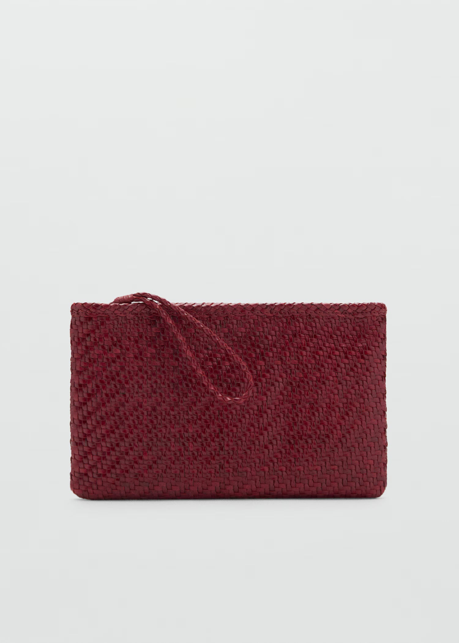 CLUTCH TRIANA - CUERO TRENZADO BURDEOS