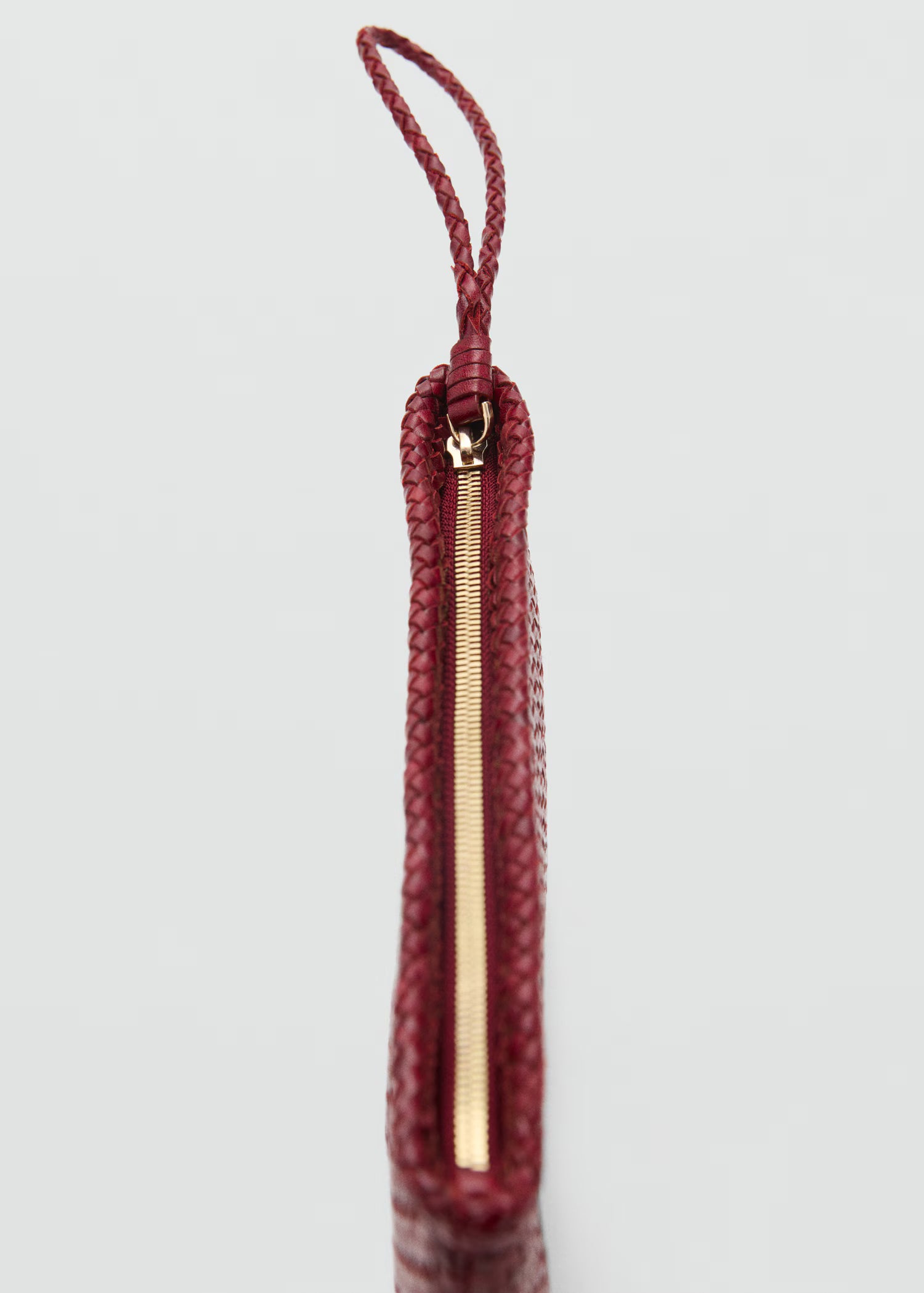 CLUTCH TRIANA - CUERO TRENZADO BURDEOS