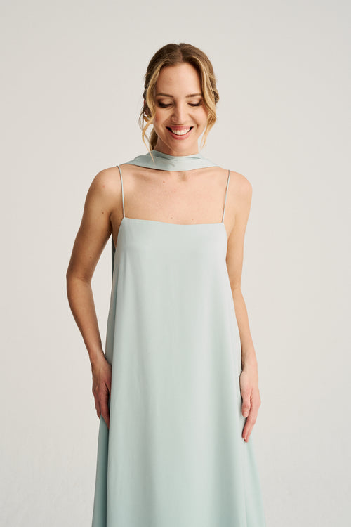 WENDY - VESTIDO SATINADO MULTIPOSICIÓN BUFANDA