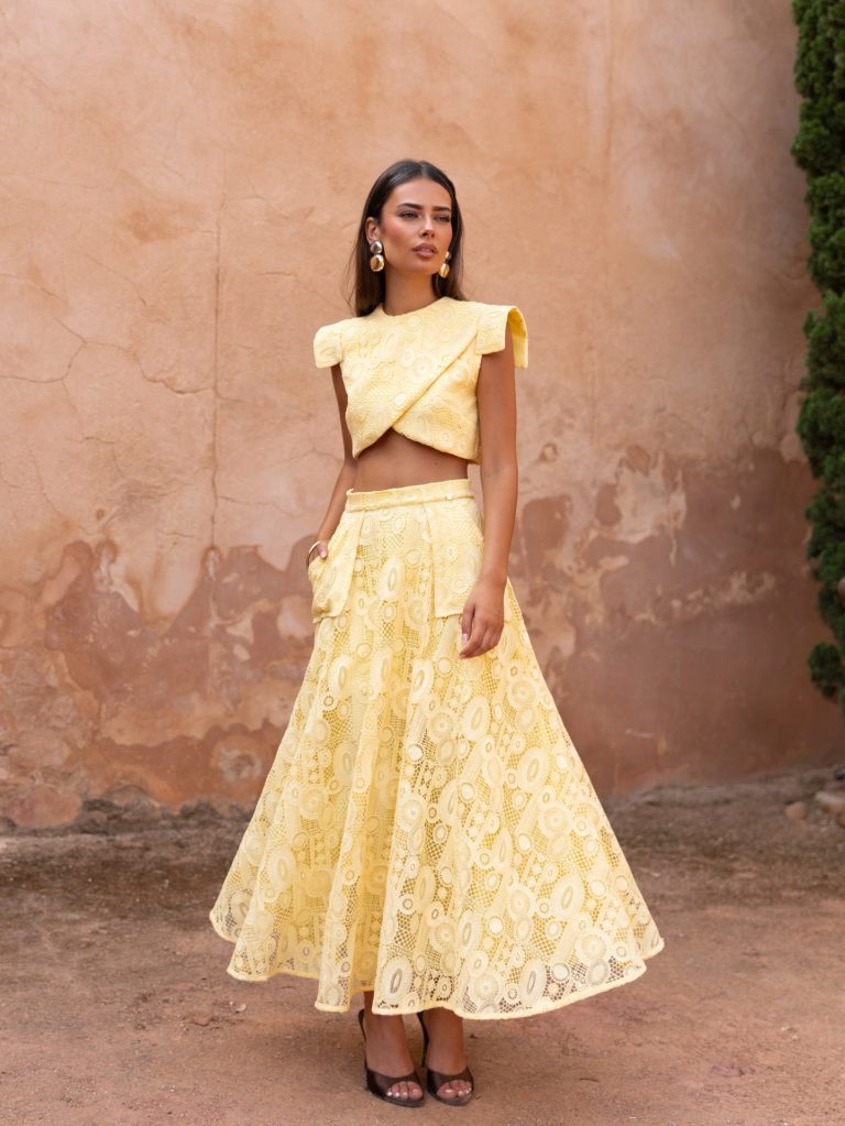 ZOE - CONJUNTO TOP Y FALDA GUIPUR