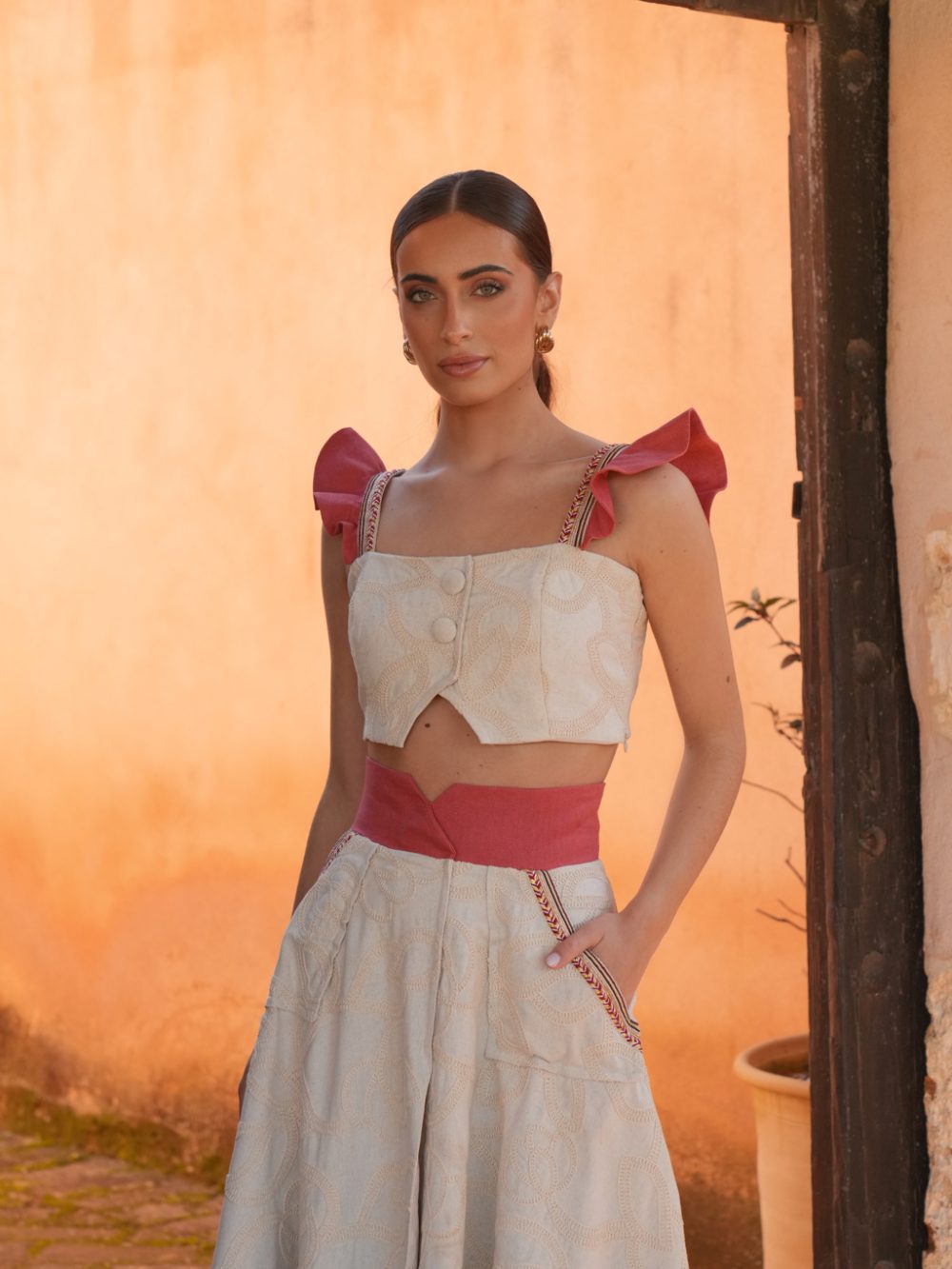 VICENTA - CONJUNTO TOP Y FALDA