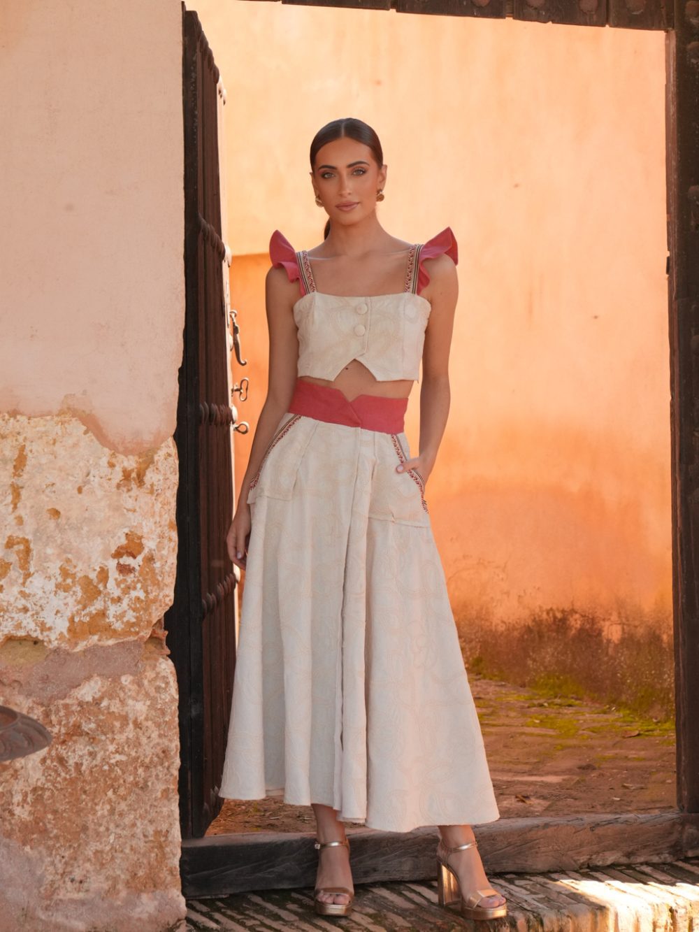 VICENTA - CONJUNTO TOP Y FALDA