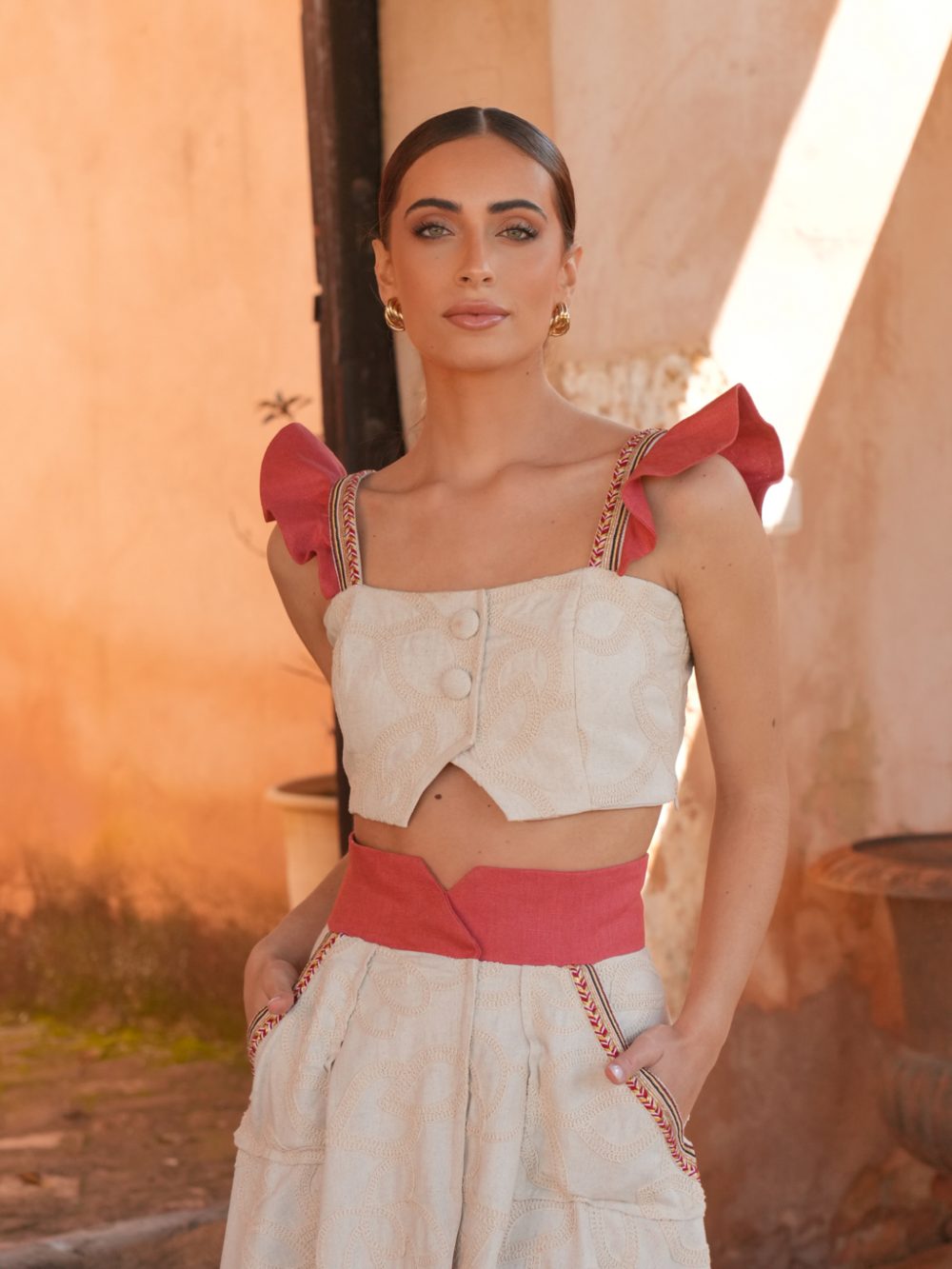 VICENTA - CONJUNTO TOP Y FALDA