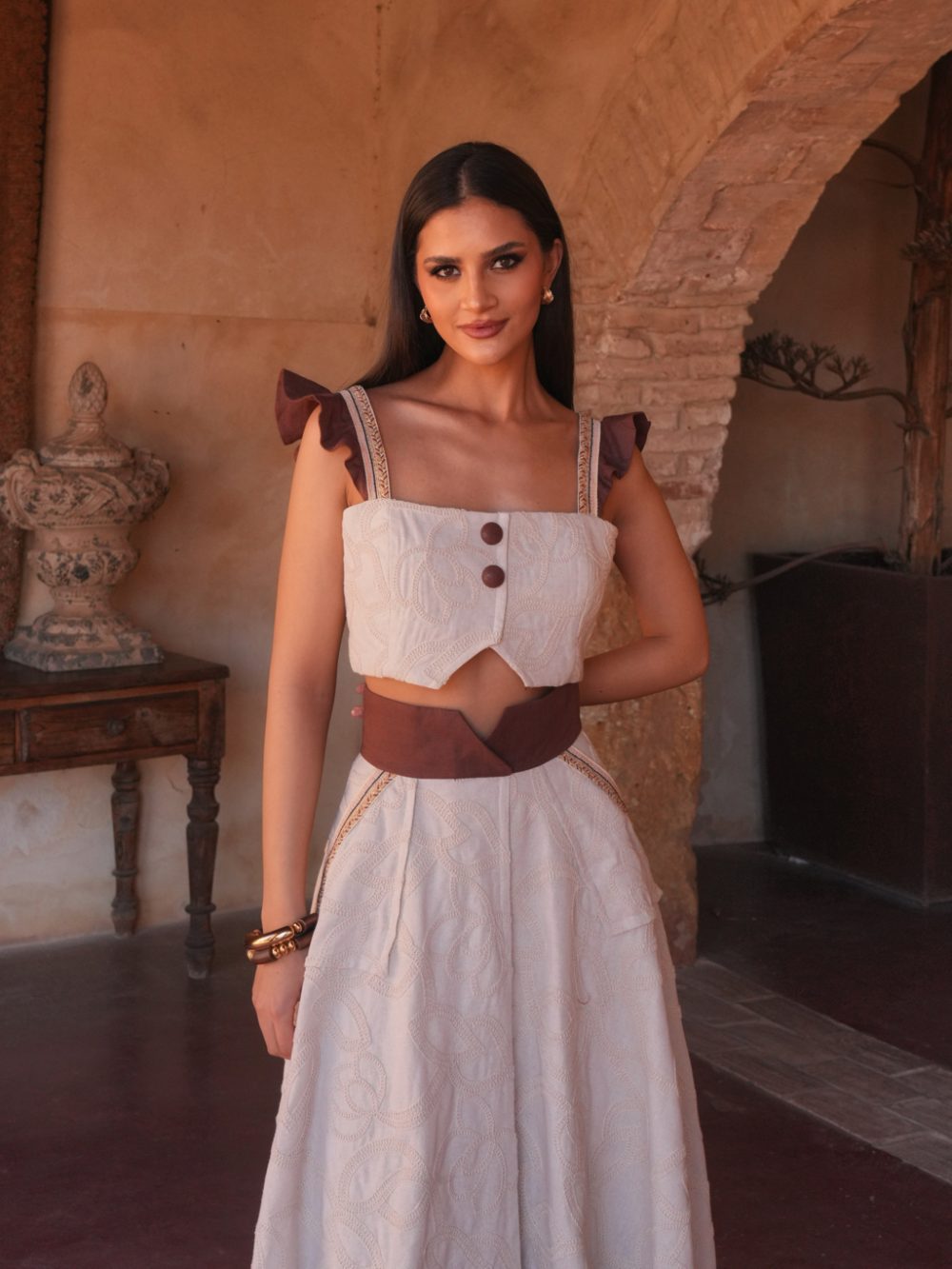 VICENTA - CONJUNTO TOP Y FALDA