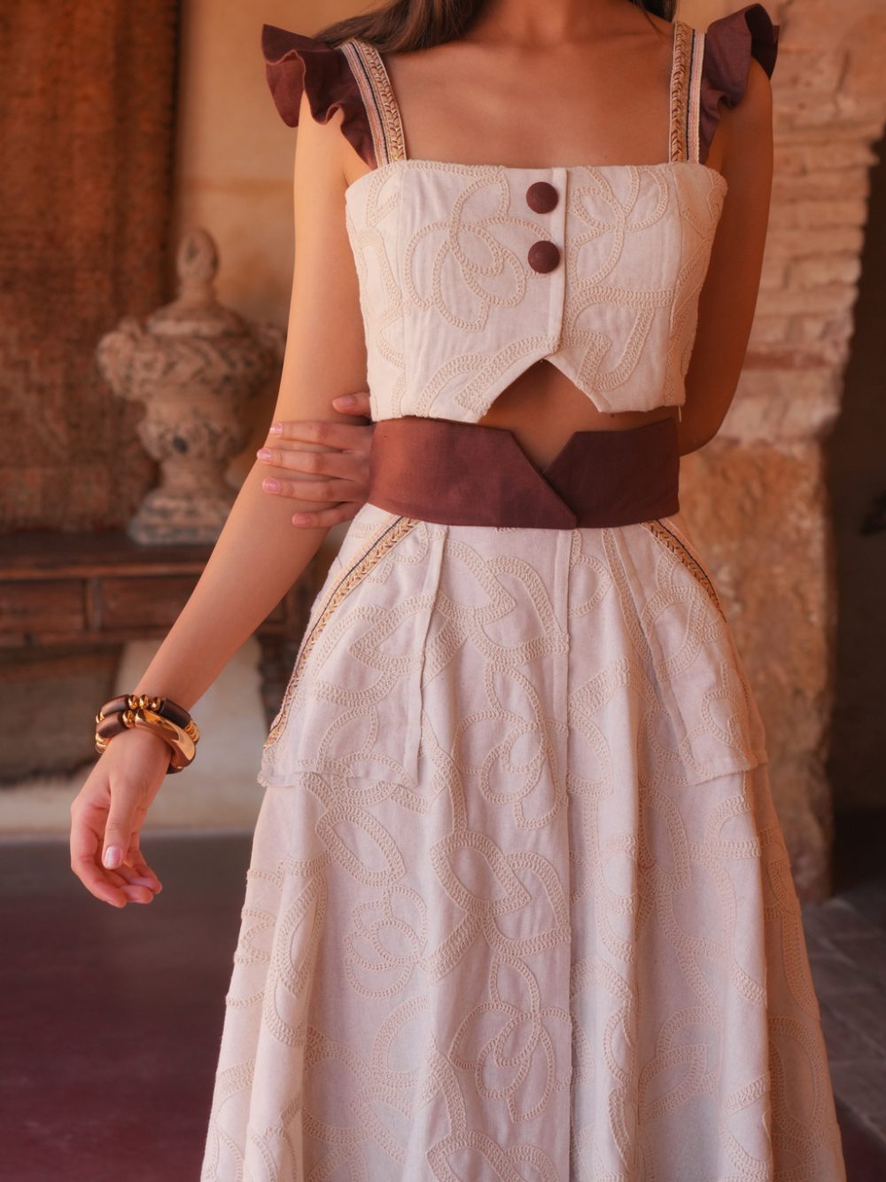 VICENTA - CONJUNTO TOP Y FALDA
