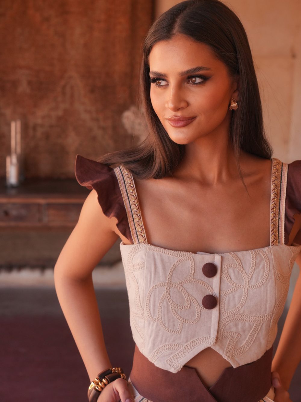 VICENTA - CONJUNTO TOP Y FALDA