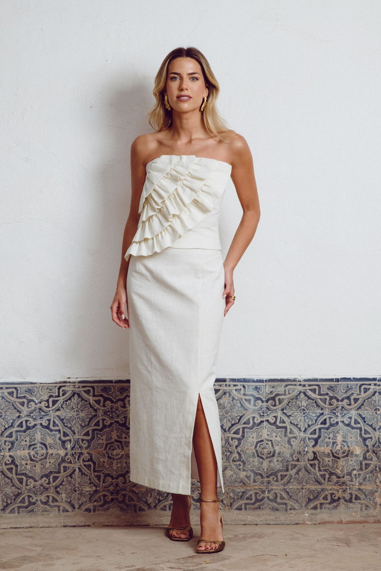 BEATRIZ - CONJUNTO TOP Y FALDA