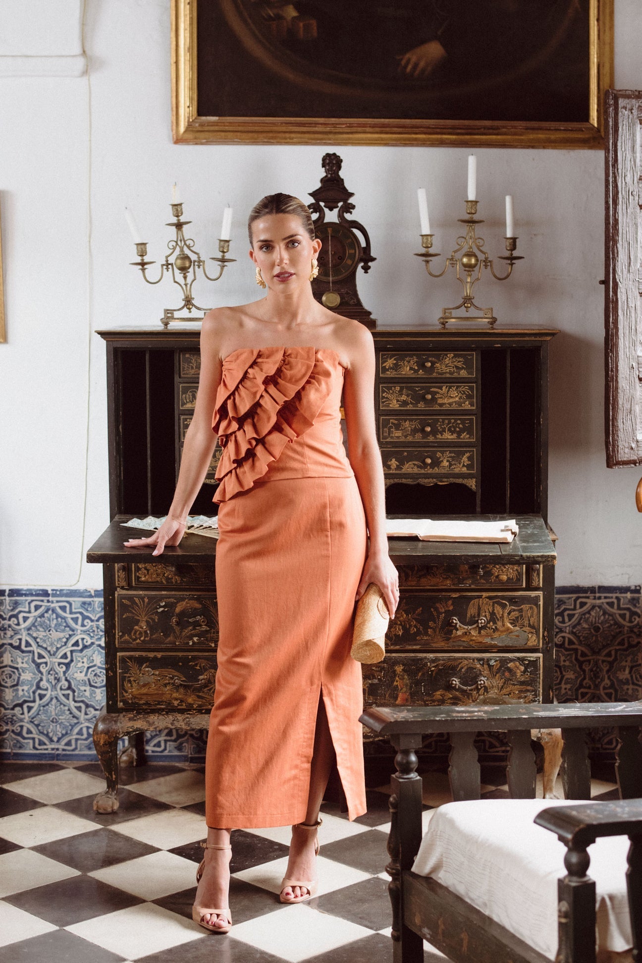 BEATRIZ - CONJUNTO TOP Y FALDA