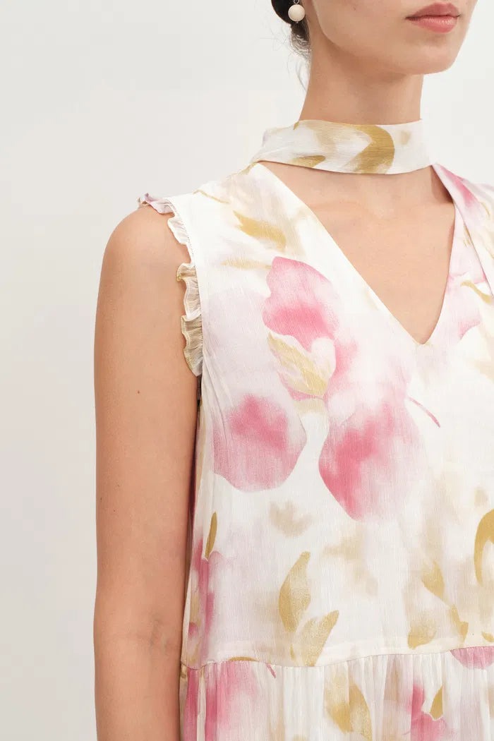 ISADORA - VESTIDO MIDI SEDA LINO FLORAL