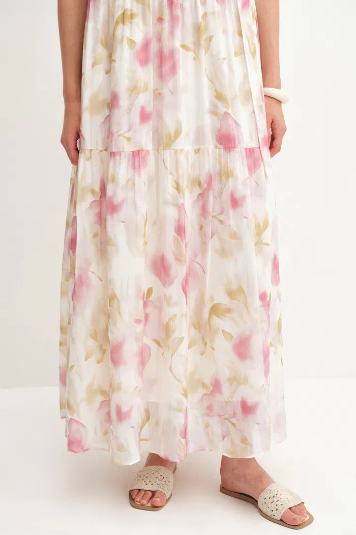 ISADORA - VESTIDO MIDI SEDA LINO FLORAL