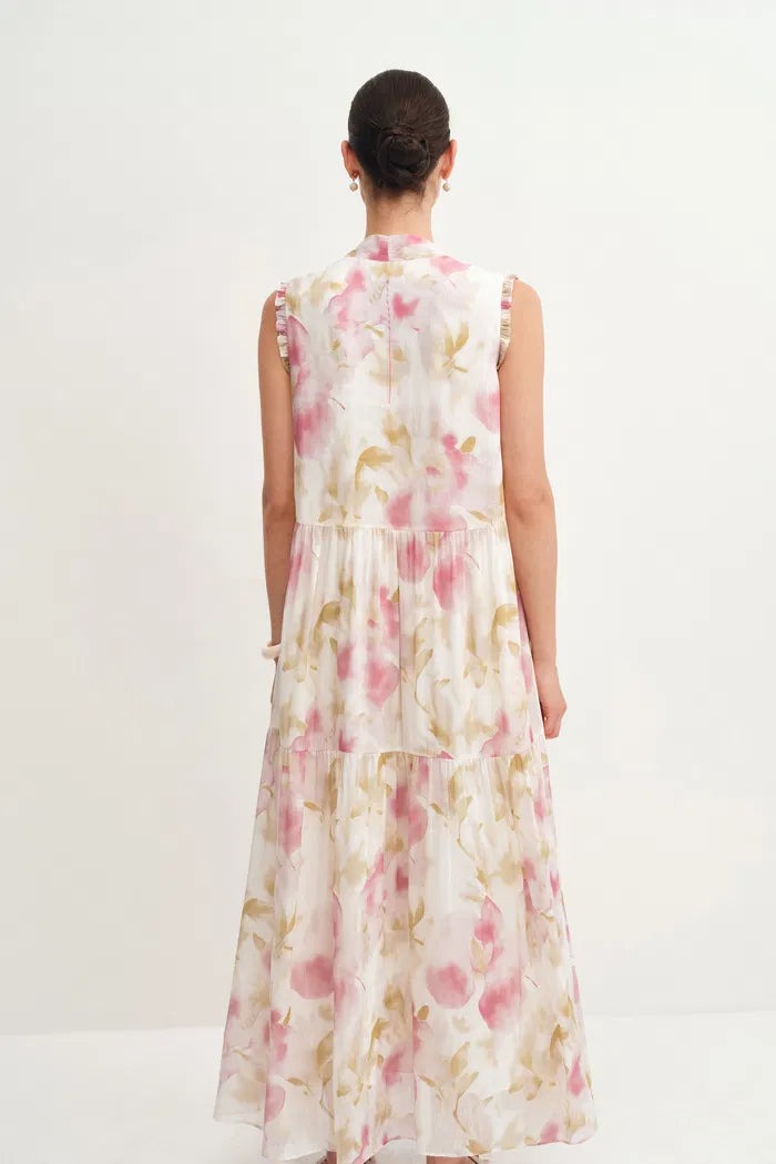 ISADORA - VESTIDO MIDI SEDA LINO FLORAL