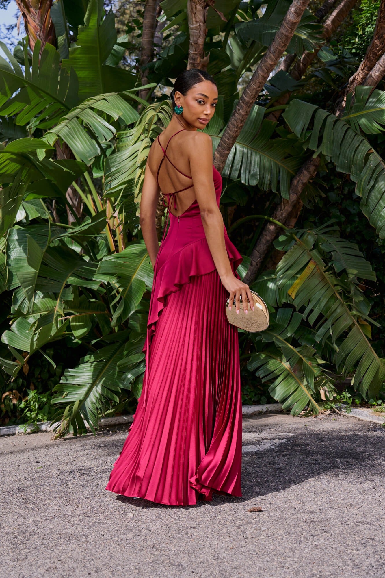 ZARA - VESTIDO PLISADO ESPALDA CRUZADA