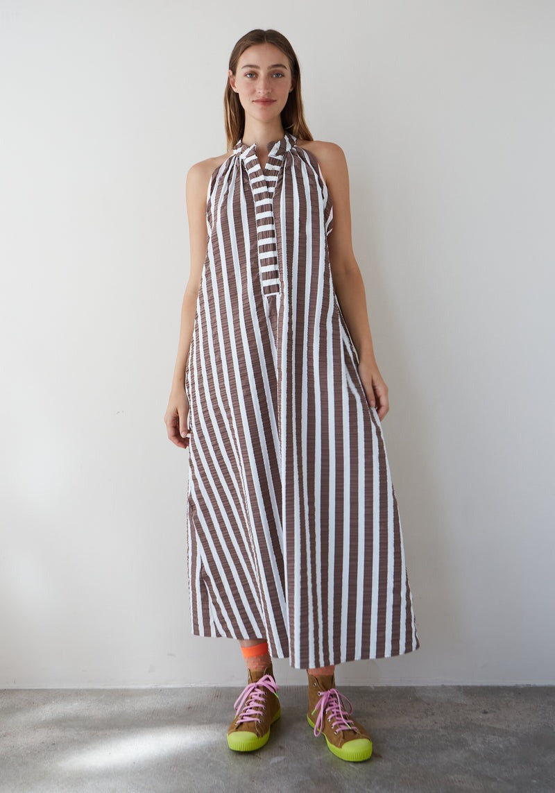 KALINA - VESTIDO MIDI RAYAS EVASÉ ALGODÓN