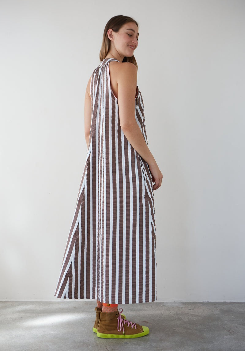 KALINA - VESTIDO MIDI RAYAS EVASÉ ALGODÓN
