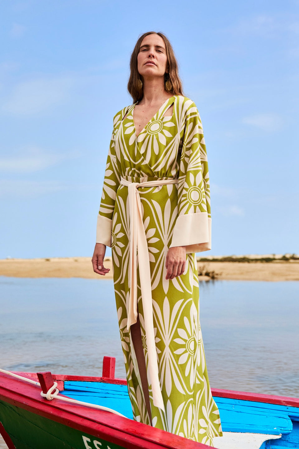 DALILA - VESTIDO KIMONO ESTAMPADO CINTURÓN