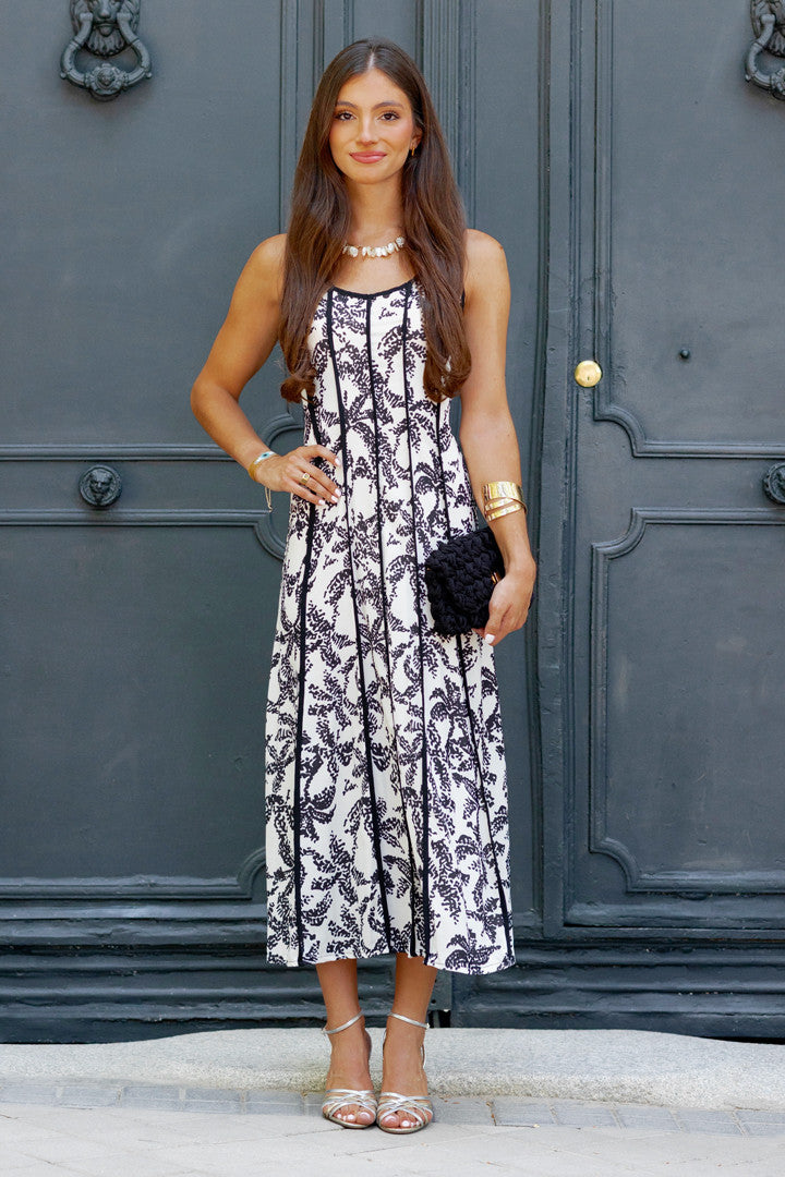 ROSINA - VESTIDO MIDI SIN MANGAS ESTAMPADO