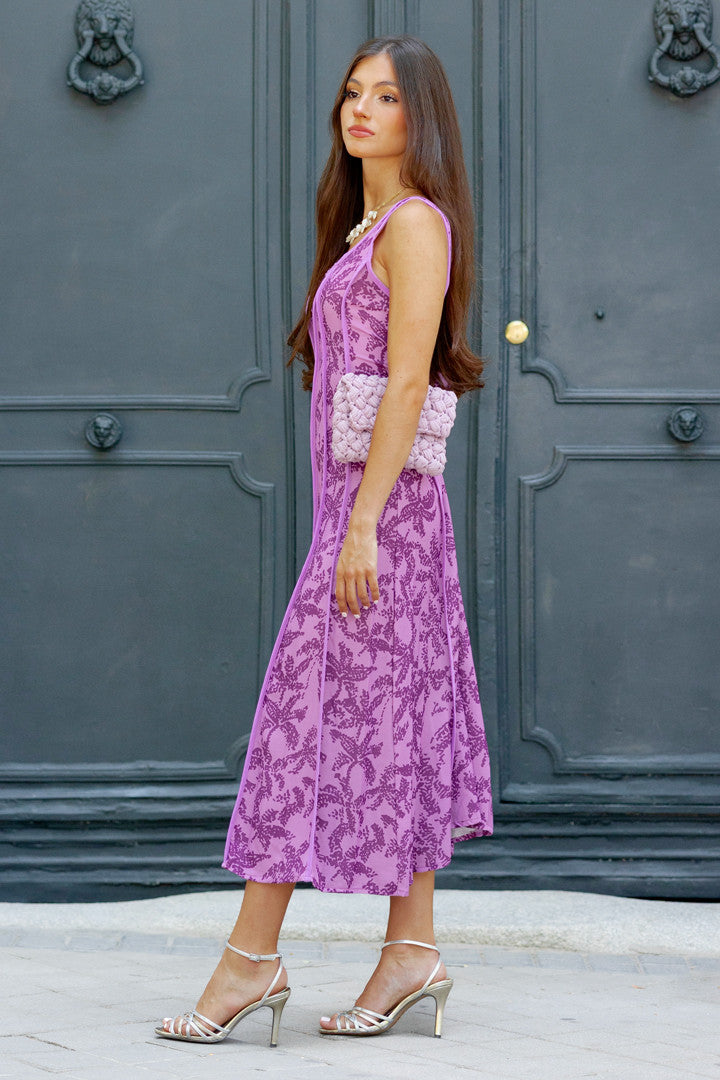 ROSINA - VESTIDO MIDI SIN MANGAS ESTAMPADO