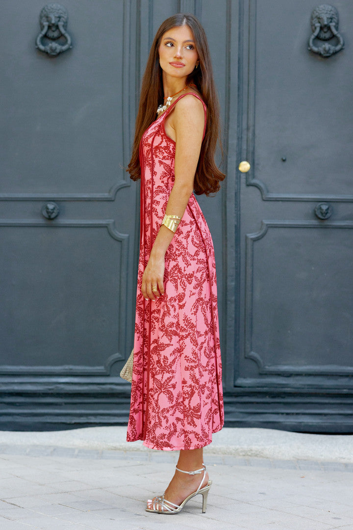 ROSINA - VESTIDO MIDI SIN MANGAS ESTAMPADO