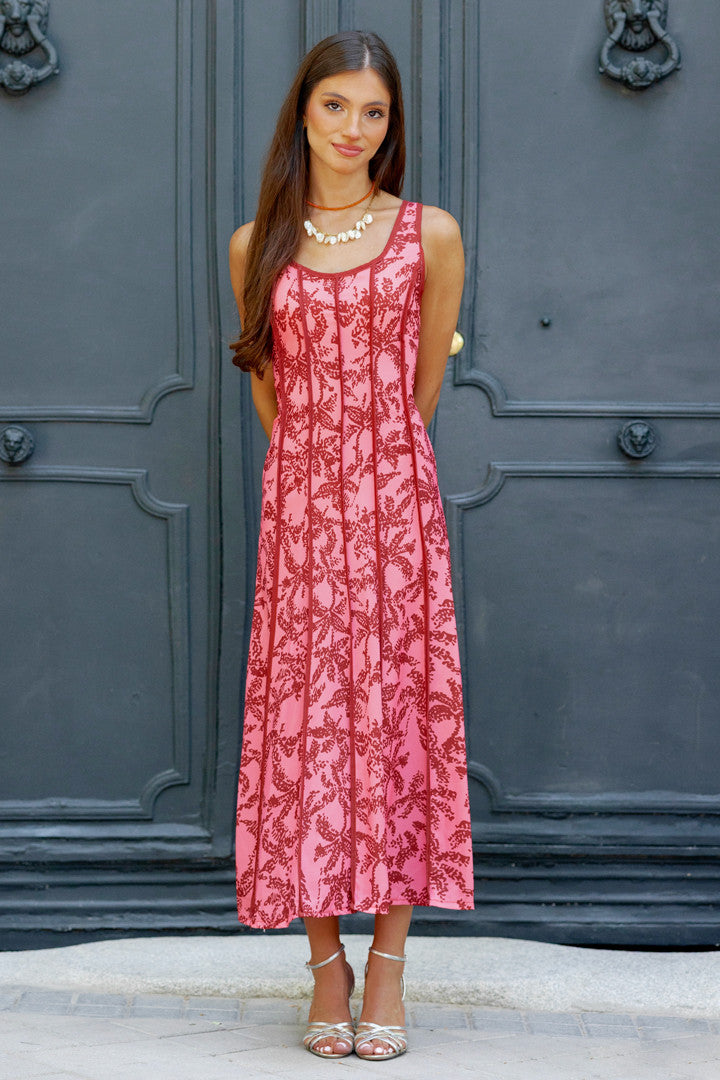 ROSINA - VESTIDO MIDI SIN MANGAS ESTAMPADO
